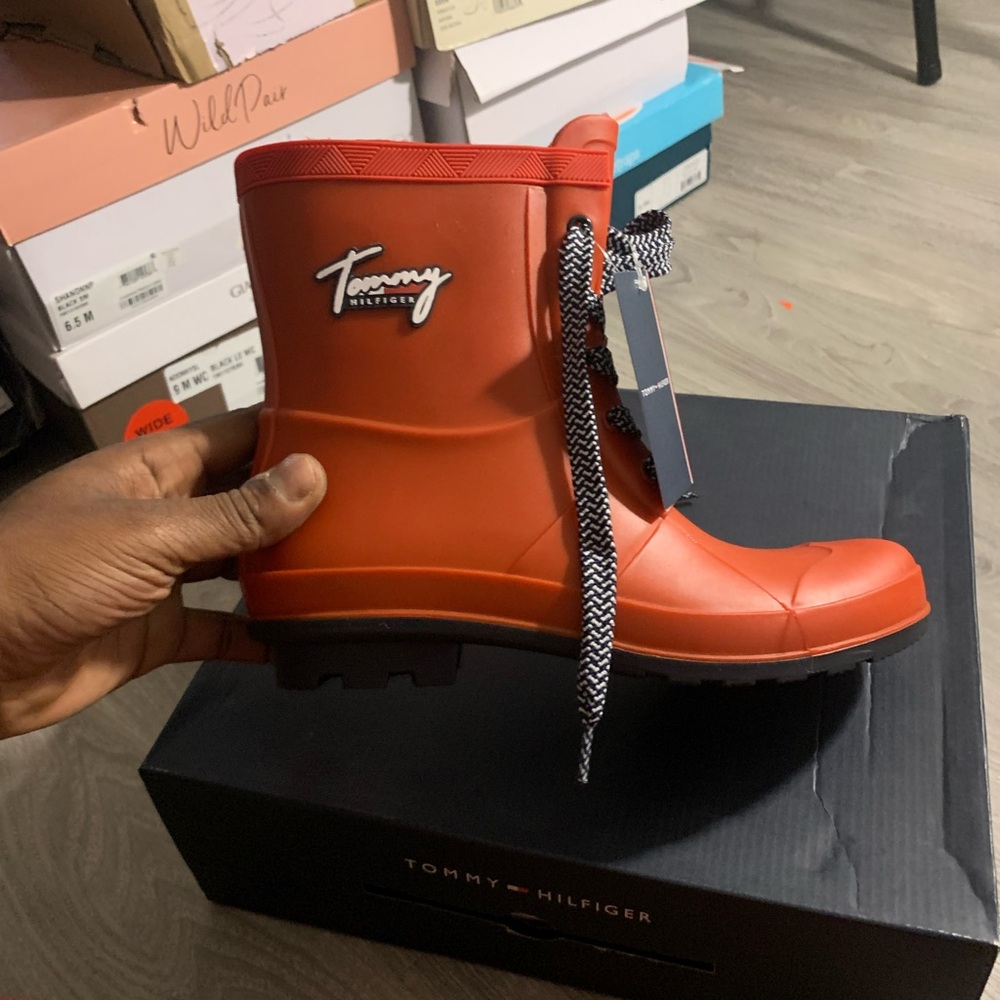 Tommy Hilfiger Red Rain Boots